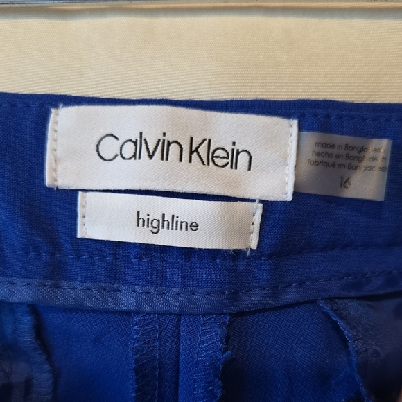 Calvin Klein Womens Blue Trousers with Sleek Design And Gold Buttons Size 16 - Picture 7 of 7